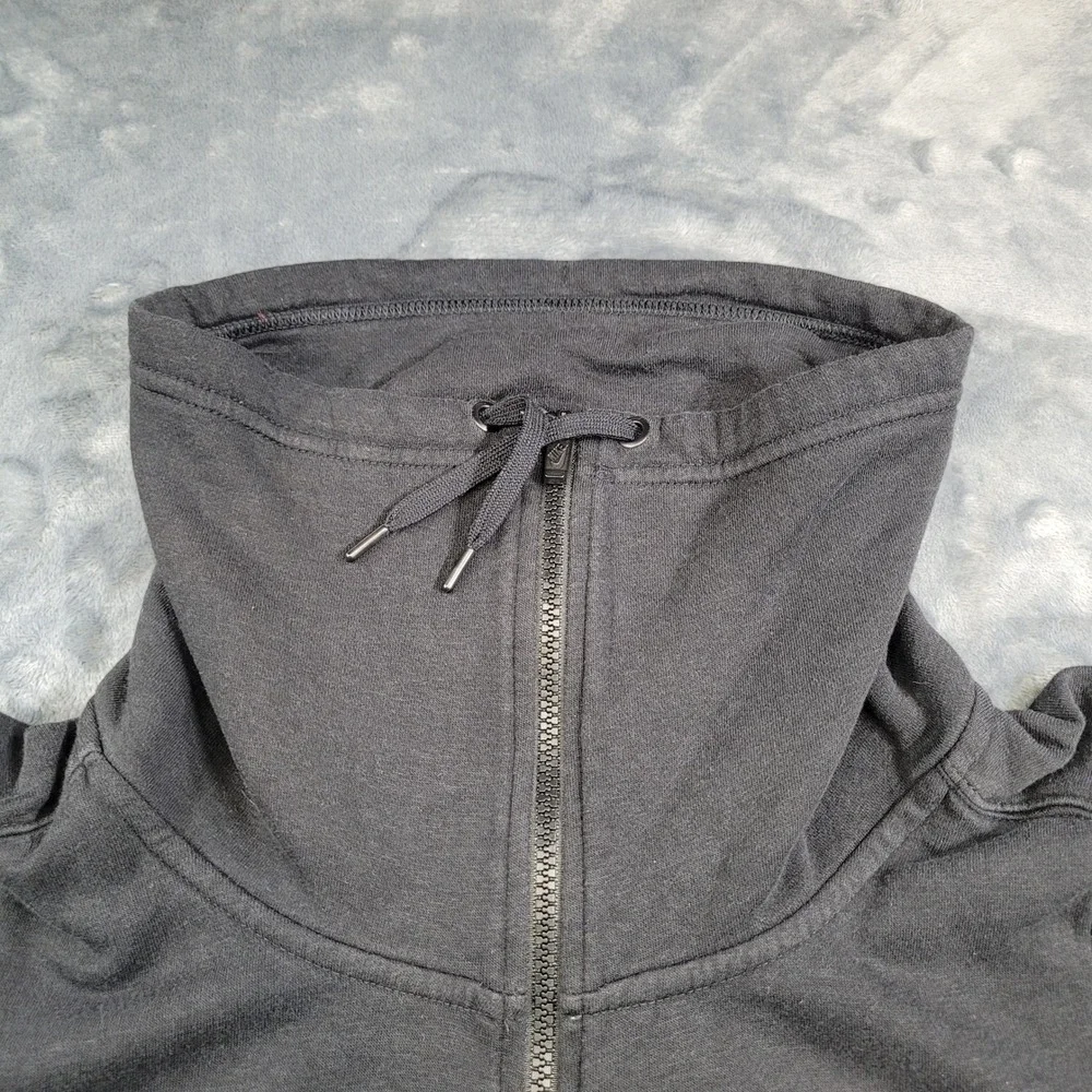 Nike Mens Full Zip Funnel Neck Hoodie Black Fleece Sweatshirt Medium Embroidered